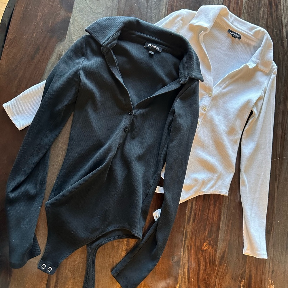 2 Express deep v bodysuits